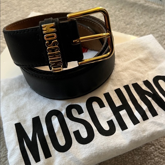 Moschino Accessories - Moschino Black Leather Belt with Dust Bag & Box 💗
